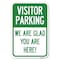 Signmission Parking Area Sign Visitor Parking-We A Heavy-Gauge Aluminum Sign, 12" x 18", A-1218-23471 A-1218-23471 - alternate 1